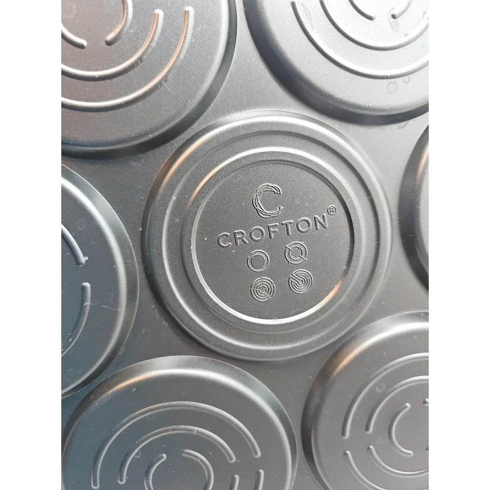 Crofton Christmas Mini Pancake Pan Nonstick Stovetop Winter Snowflakes Santa‎